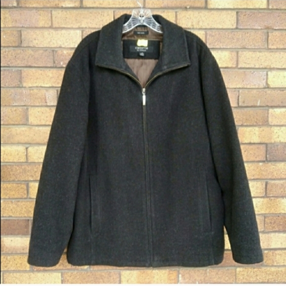 Claiborne Outerwear Wool Over Coat Brown Large - Picture 2 of 8